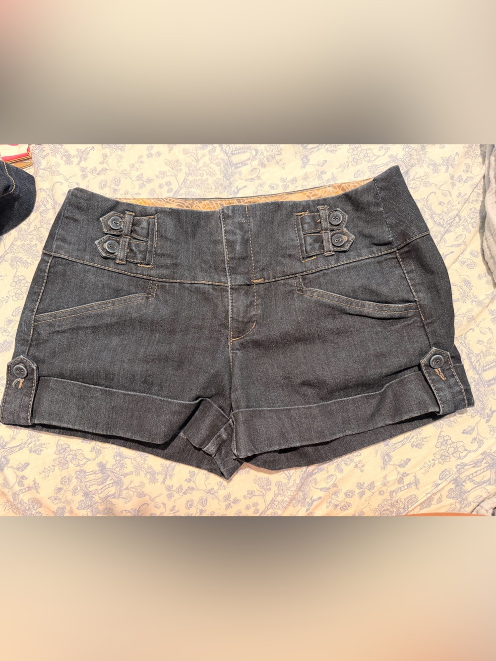Boom boom jeans 11 Dark Wash Denim Mini Skirt with Button Pockets ts